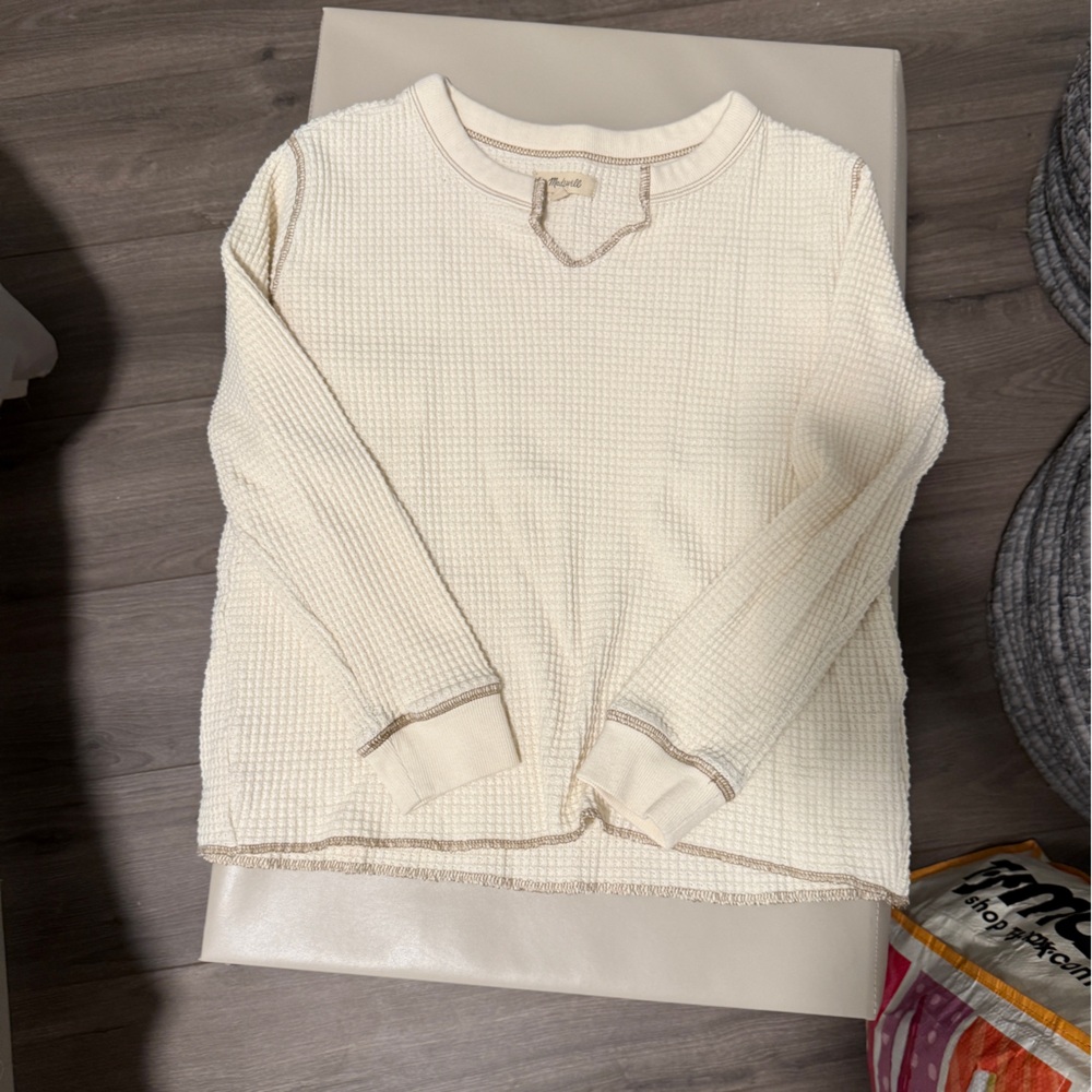 Madewell Cream Textured Sweater